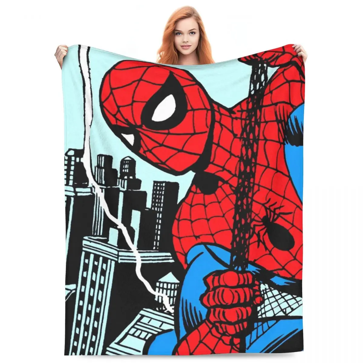 Marvel Spider Man Blanket Super Warm Print Plush Throw Blanket For Living Room Airplane Travel Flannel Bedspread Bed Cover