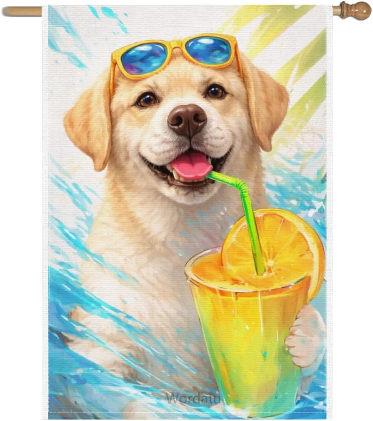 Hello Summer and Spring Garden Flag Labrador Retriever 28x40 Inch Double Sided Seasonal Yard Flag for Outside Decoration Sma AAS