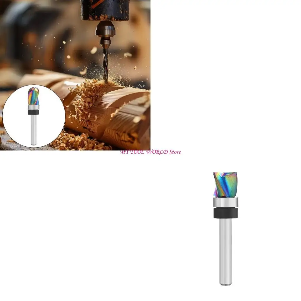 

3 Flute End Mill 1/4 Shank Rainbows Coated Alloy Milling Cutter For Woodworking A2BB