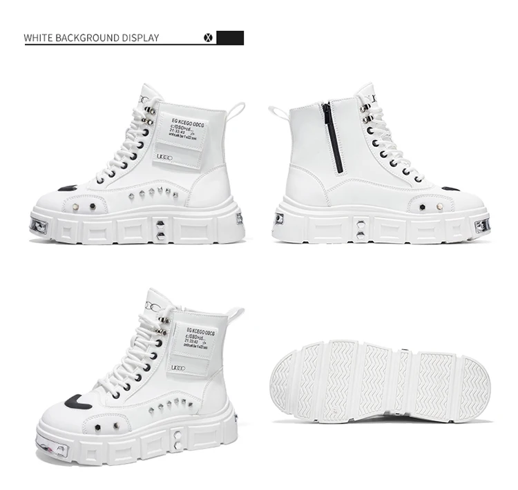 Modische Herren-High-Top-Stiefel, dicke Sohle zur Erhöhung der Körpergröße, vielseitige Freizeitschuhe – Detail 30