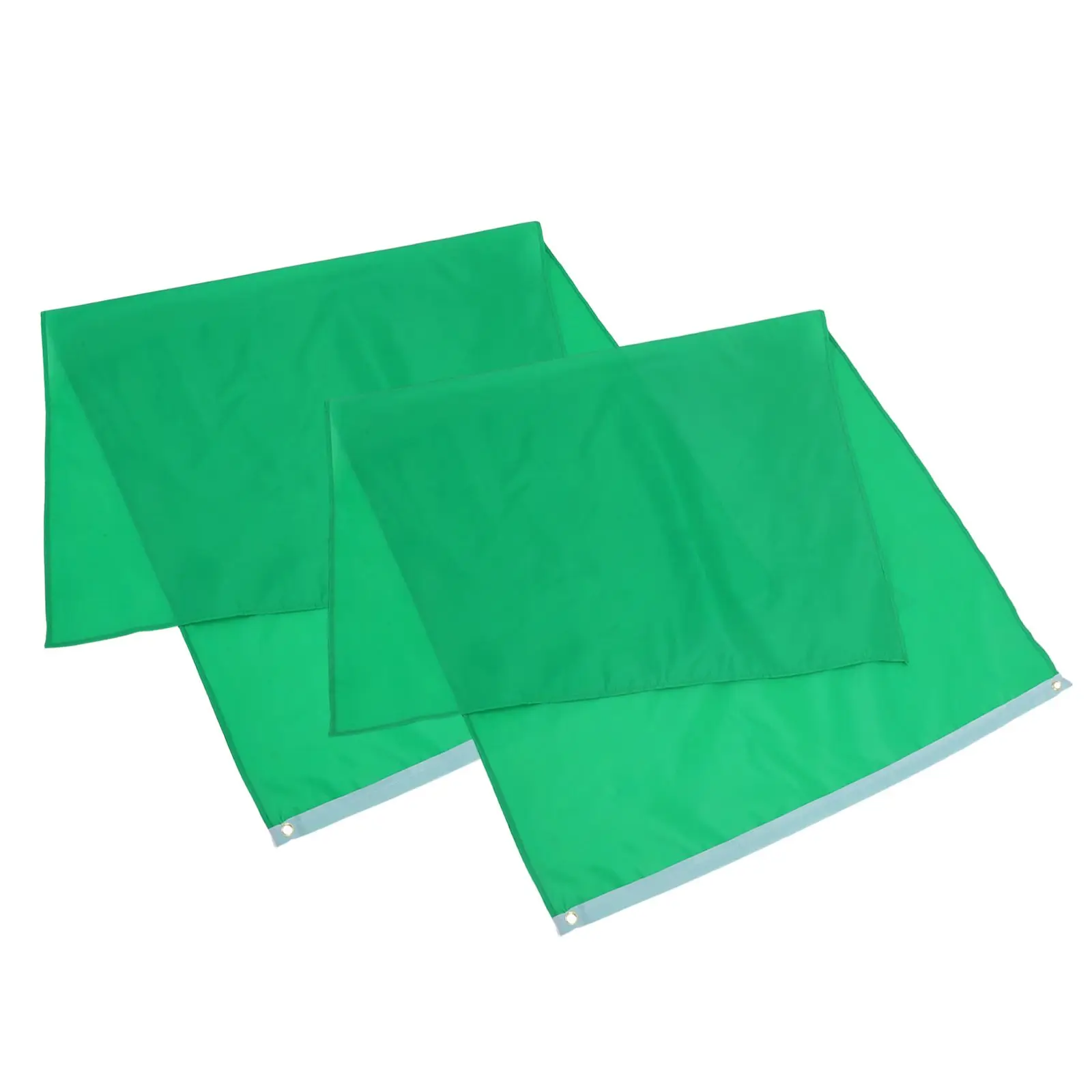 2 PCS Solid Color Flag Racing Flags Decoration Outdoor Plain Celebration Blank Event Hand Stick Green Cheer