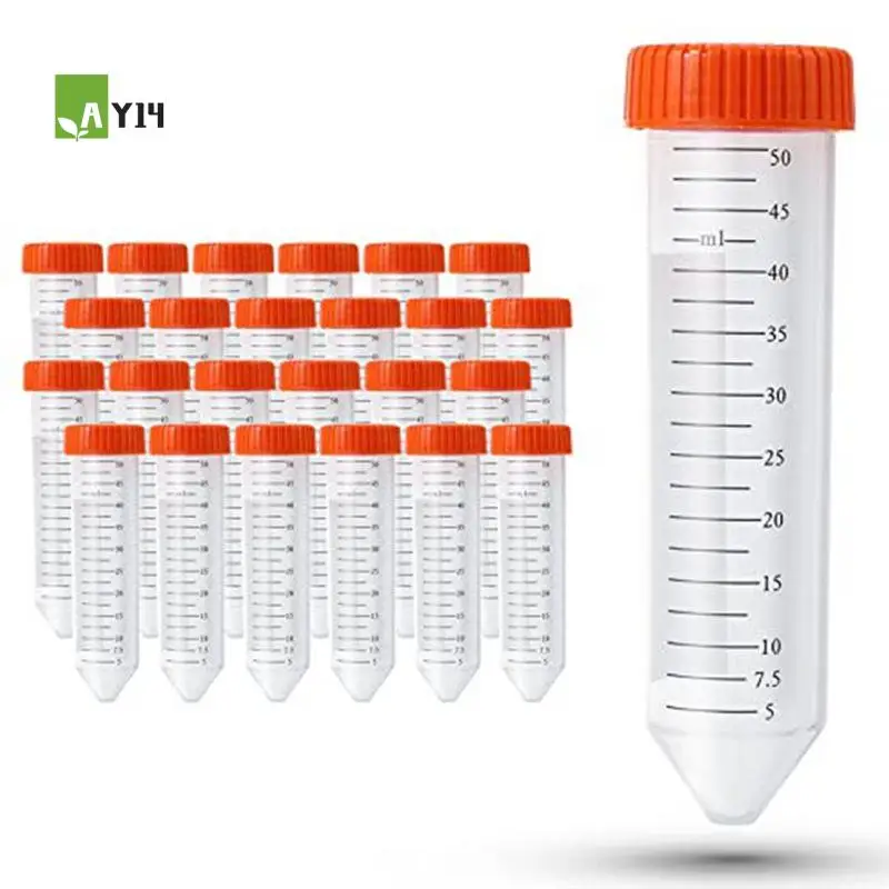 AY14 -Conical Centrifuge Tubes 50Ml, 25 Pcs, Sterile Test Tubes With Screw Reusable Durable Easy To Use