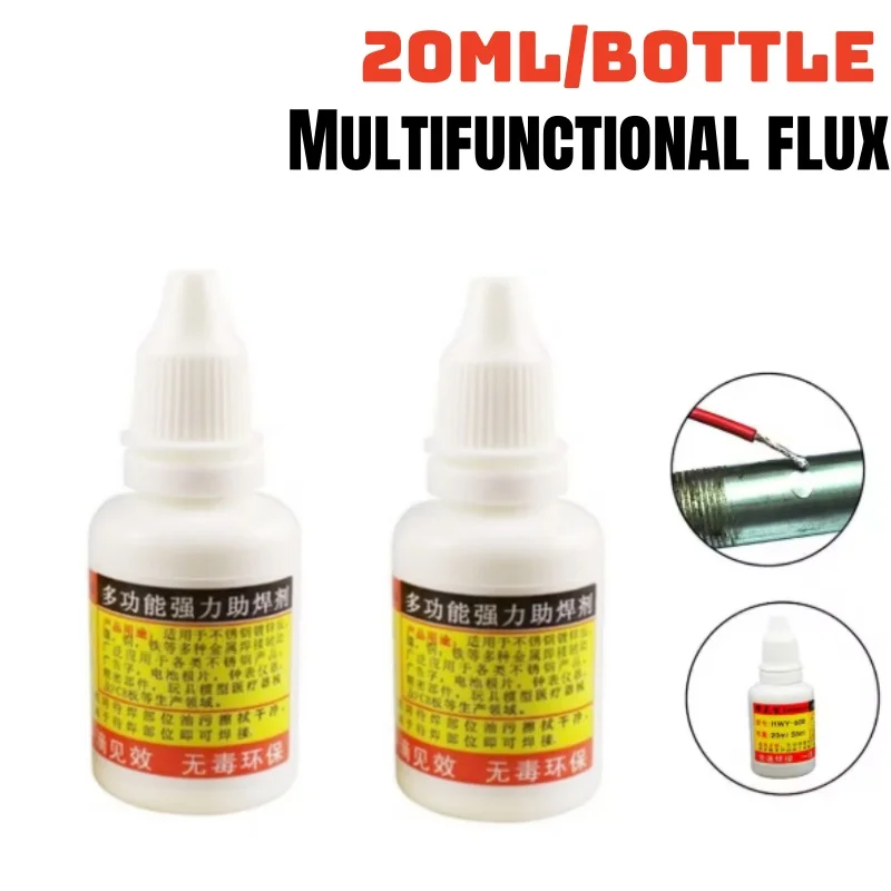 Strong Flux, Soldering Agent, Battery, Stainless Steel, Copper, Iron, Galvanized Sheet, No-Wash Liquid Rosin 20ML