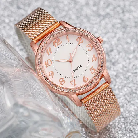 2 st/set Damklocka Moderiktig PU Quatrz-klocka med hjärtformat armband (Ask ingår ej) 10 best sales handklocka - №5