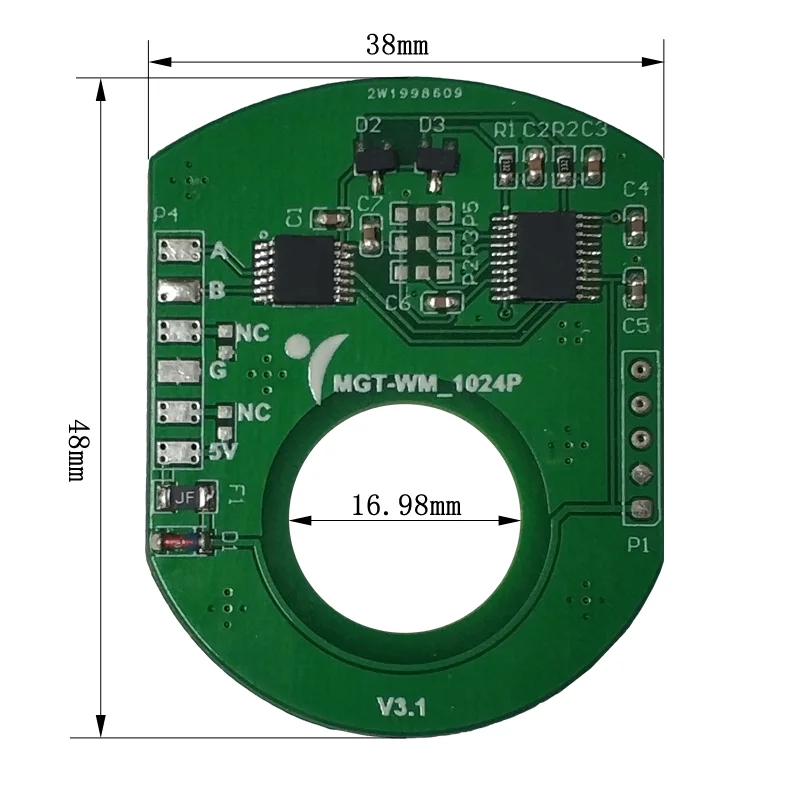 Incremental Electric Balancing Vehicle Hub Motor Magnetic Encoder with 1024 Line AB Phase Output