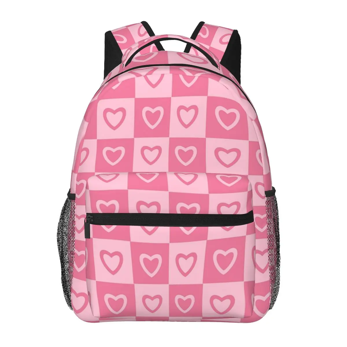 

Pink - Heart Pattern Backpacks Boys Girls Bookbag Students School Bags Cartoon Laptop Rucksack Shoulder Bag Large Capacity