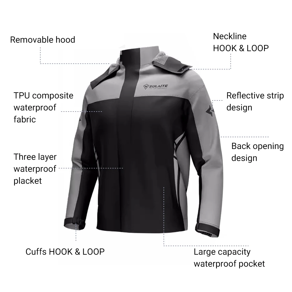 Reflective Men Women Split Type Rider Clothes Set Motorcycle Motorbiker Cycling Raincoat Rainy Riding Waterproof Gears Suit