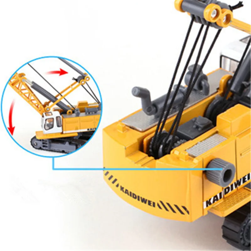 โมเดลรถขุดตีนตะขาบโลหะผสม 1/87 แบบหล่อขึ้นรูป ‌ ยานยนต์วิศวกรรม ‌ รถเครนขุดดิน ‌   ของเล่นเด็กแบบจำลองเครนทาวเวอร์