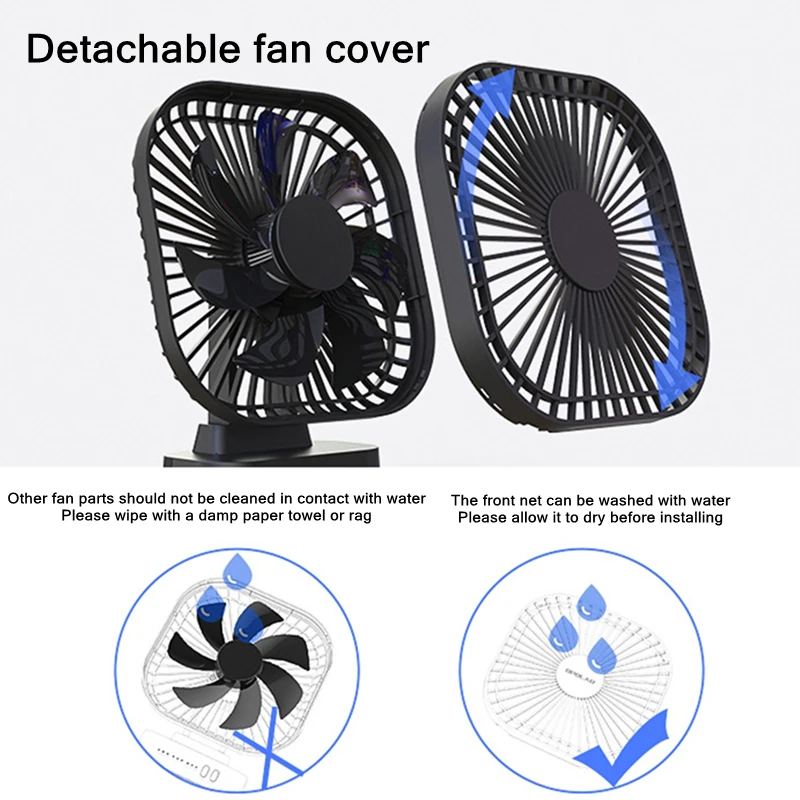 Mini USB Fan Rechargeable Battery Fan with Timer Strong Wind 3 Speed 7 Fan Leaf Desktop Portable Quiet Office Camping Outdoor