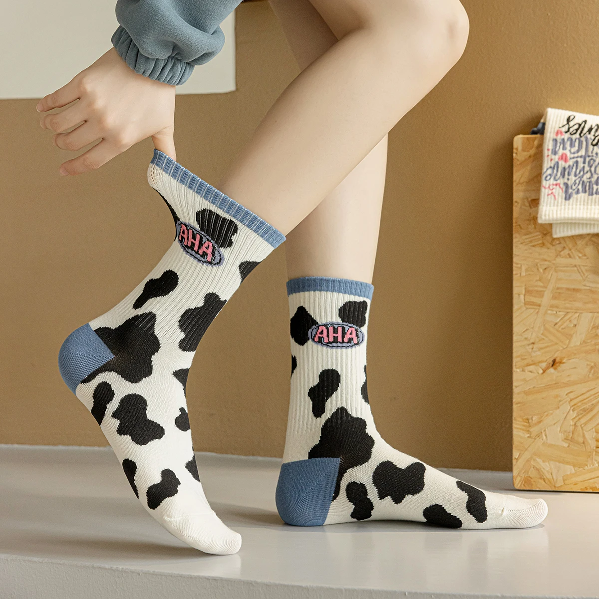 

Patchwork Color Tube Bicycle Outfits Hosiery Cotton Short Bar Casual Sand Beach Socks Lovers Girls Korea Novelties Wear