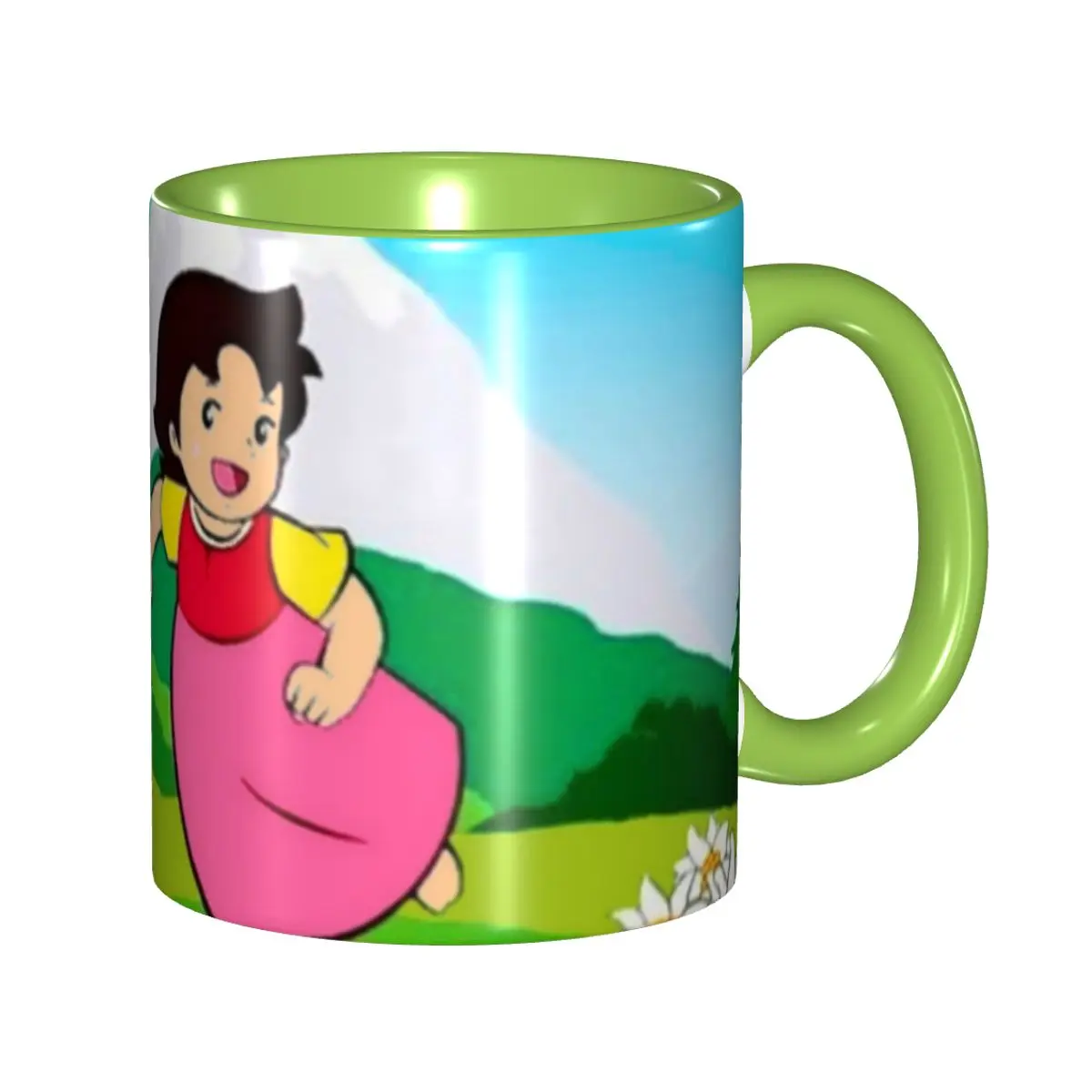 

Heidi Races Against Peter And Alps Mountain Coffee Mug DIY Customized Ceramic Mug Cup Creative Present