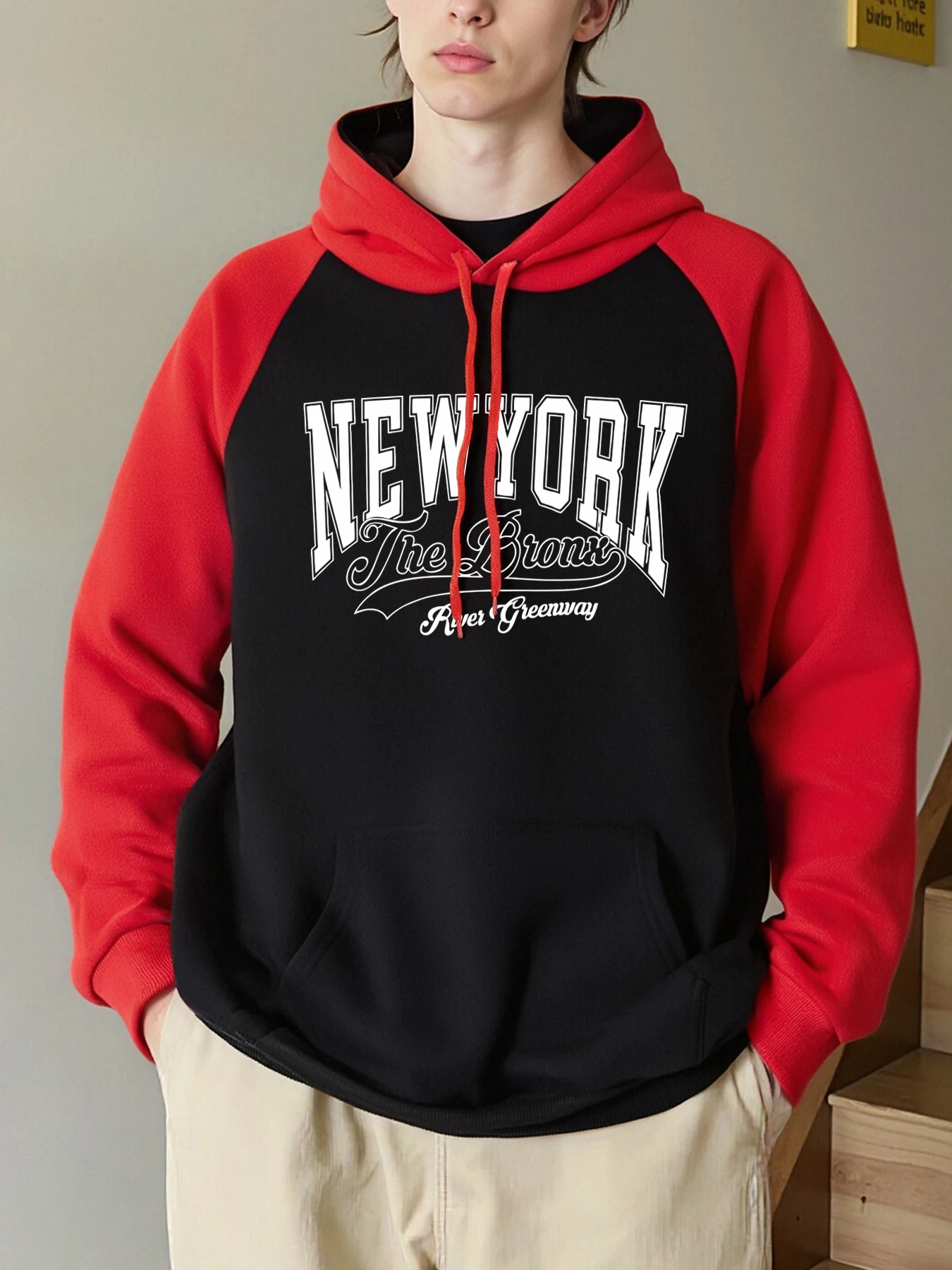 New York Kreative Kunst Brief Drucke Männer Raglan Hoodie Herbst Mode Streetwear Oversize Fleece Pullover Hoody Casual Weiche Tops
