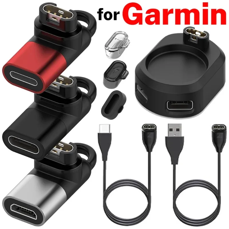 Kabel adaptor pengisi daya, untuk jam Garmin Fenix 8 7 S 6 5 7X 6X Forerunner 955 935 255 colokan pengisi daya untuk IOS Micro USB Tipe C