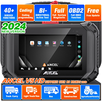 ANCEL V5 HD 12V/24V Heavy Duty Truck Diagnostic Tool OBD2 All System Scanner Bidirectional Diesel Diagnosis Scan PK Launch X431