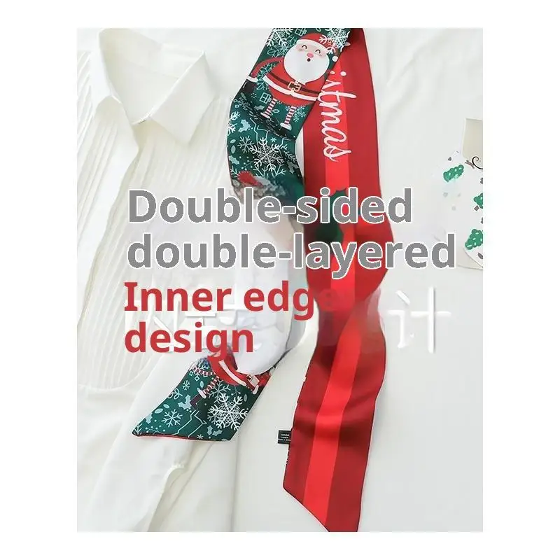 

Горячая распродажа: универсальный шарф с рождественскими элементами – праздничный декоративный шарф-лента для украшения волос, сумок и в качестве подарка