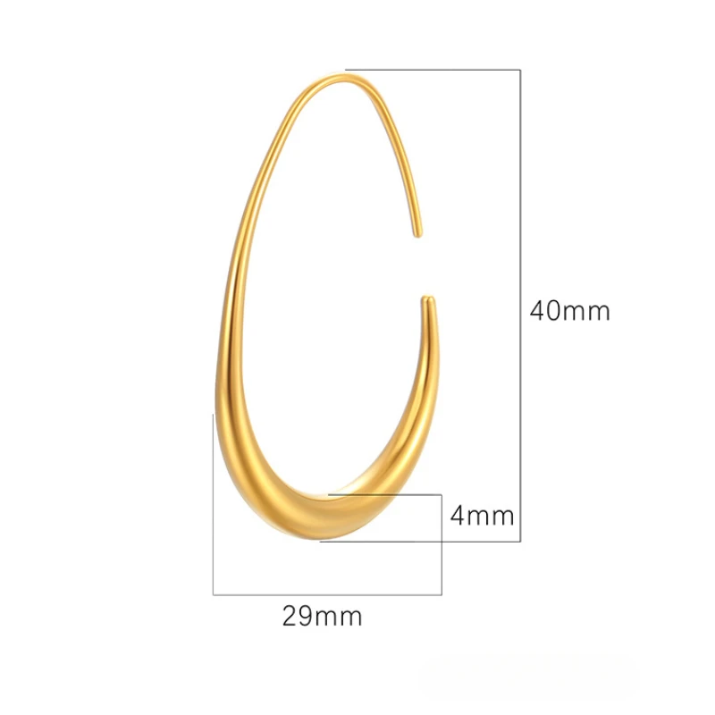 Fashion Egg Shaped Earrings Stainless Steel Women Trendy Atmospheric Hoop Earrings Charming Jewelry