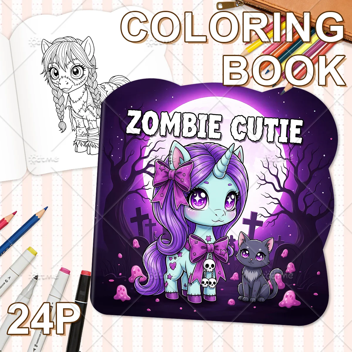 ZOMBIE CUTIE Coloring Book for Adults Cute Cozy Daily Activities Irregular Patterns for Relaxation (Cozy Spaces Coloring)