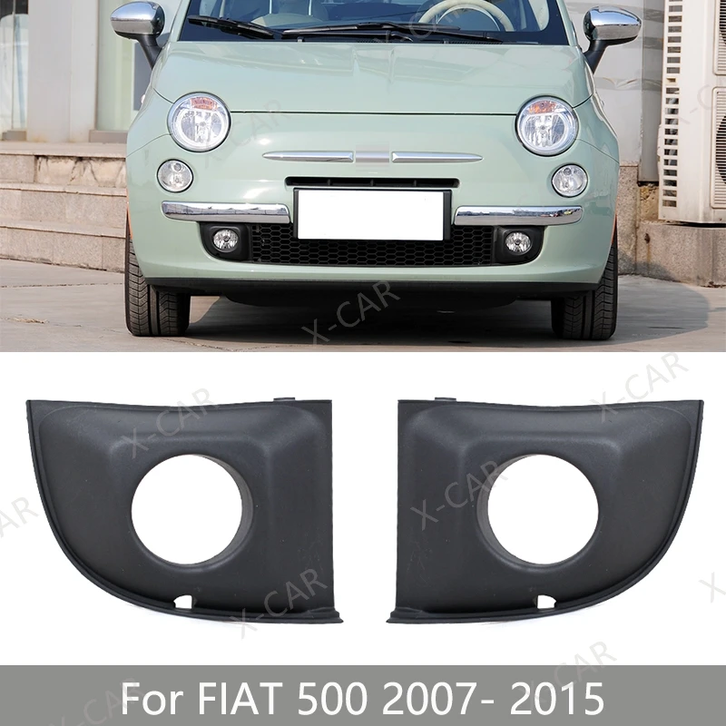 735455047 735455049 Front Bumper Fog Lamp Foglight Cover Frame Cap Lid For FIAT 500 2007 2008 2009 2010 2011 2012 2013 2014 2015