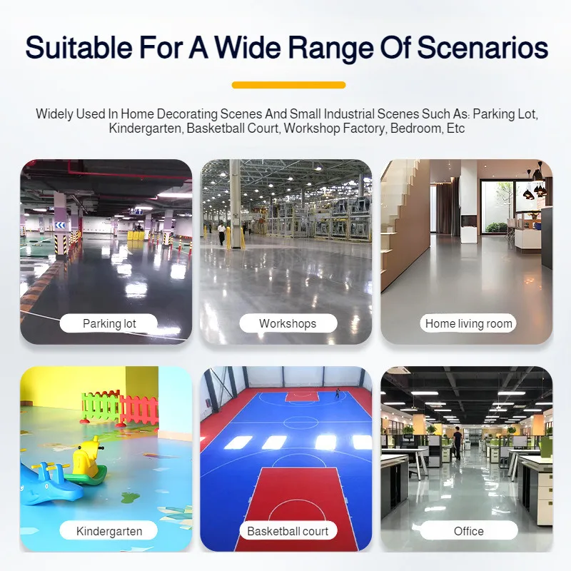 Pintura de piso epóxi à base de água interna, revestimento de cimento resistente ao desgaste para casa/fábrica/escola, para renovação e manutenção de piso