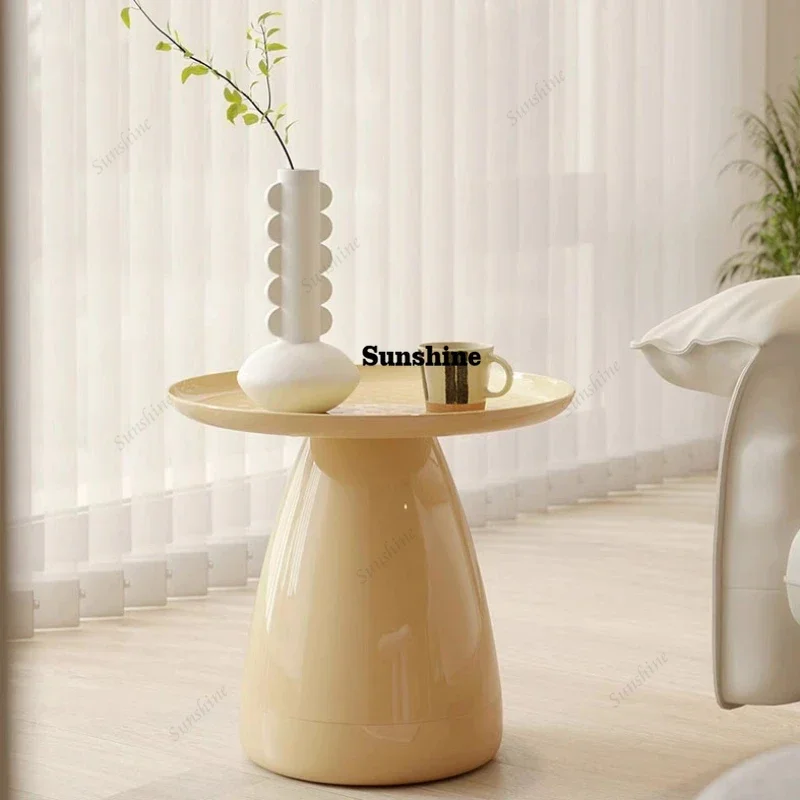 Nordic Living Room Coffee Table Small Designer Design Modern Round Table Minimalist Low Plastic Mesa Auxiliar Furniture For Home
