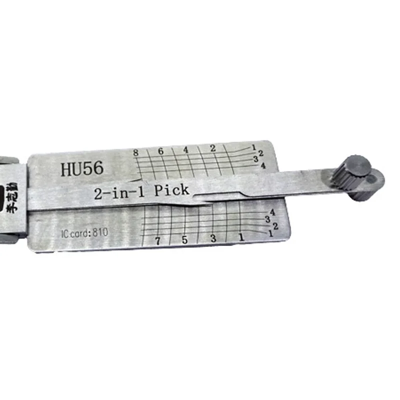 Original Lishi HU56 2 in 1 Lock Pick Decoder Ignition Car Door Open for Old Jaguar and Volvo Models Vertical Milling