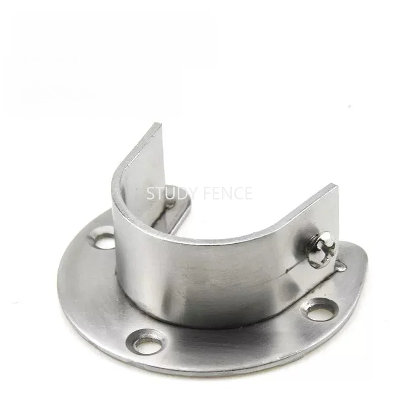 6PCS Stainless Steel Pipe Bracket Wardrobe Pole Bracket Balcony Clothe Drying Pole Bracket Excluding Screws Hardware Accessories