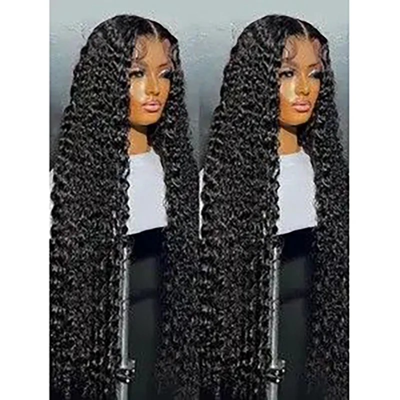 High Gloss Colored Synthetic And Blend Lace Wigs 200% Density For Women Curly Glueless Wigs Extensions For Women Daily Wear