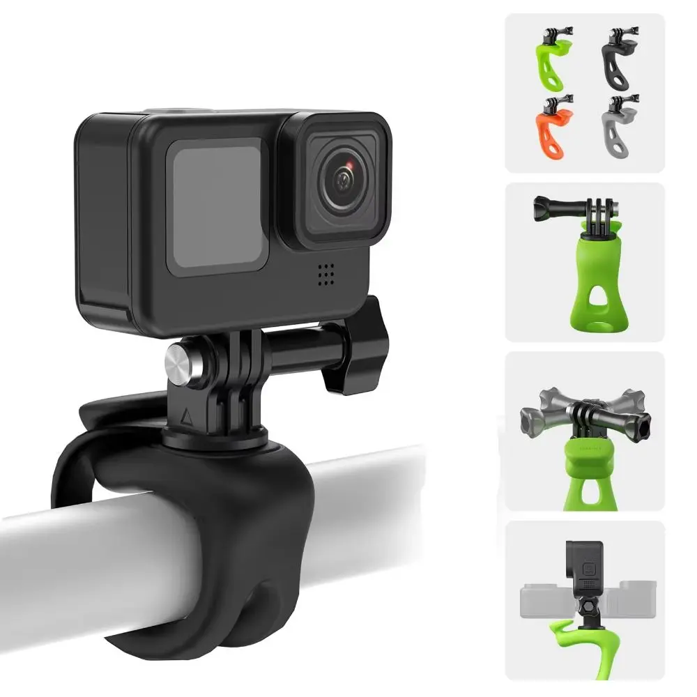 سيليكون عمل منصب الكاميرا الإفراج السريع قابل للتعديل مرنة قوس كاميرا صغيرة ضمادة حامل ل GoPro/Insta360/Osmo Action