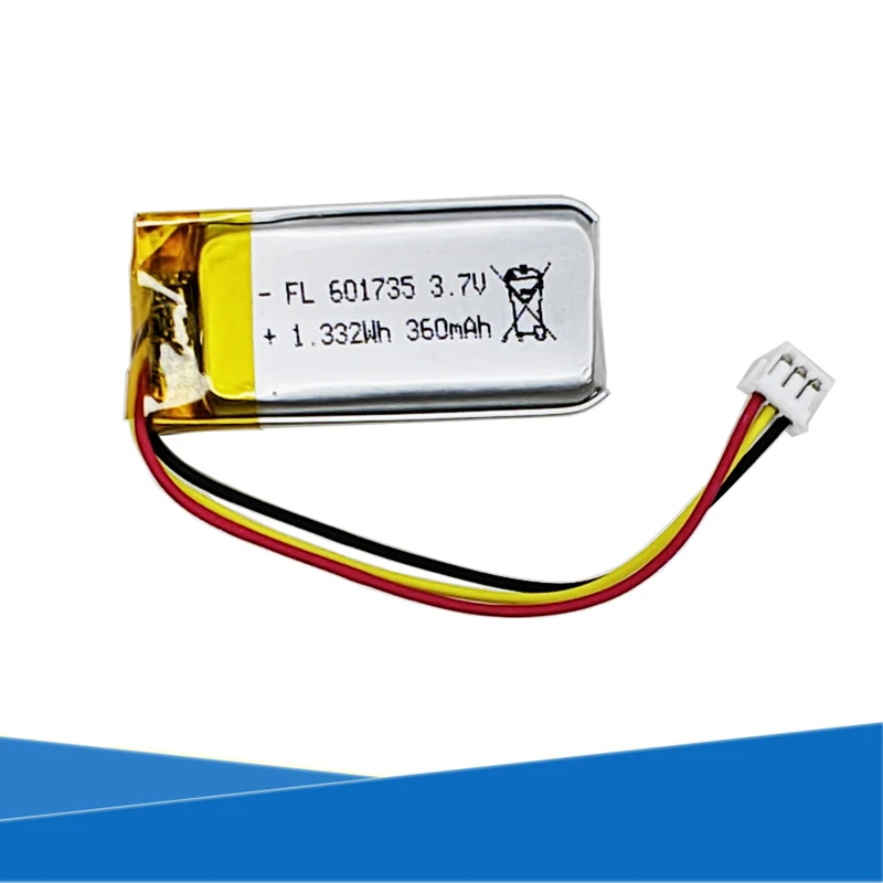 601735 3.7V 360mAh Size Rechargeable Lithium Li-po Li-polymer Li Ion Battery