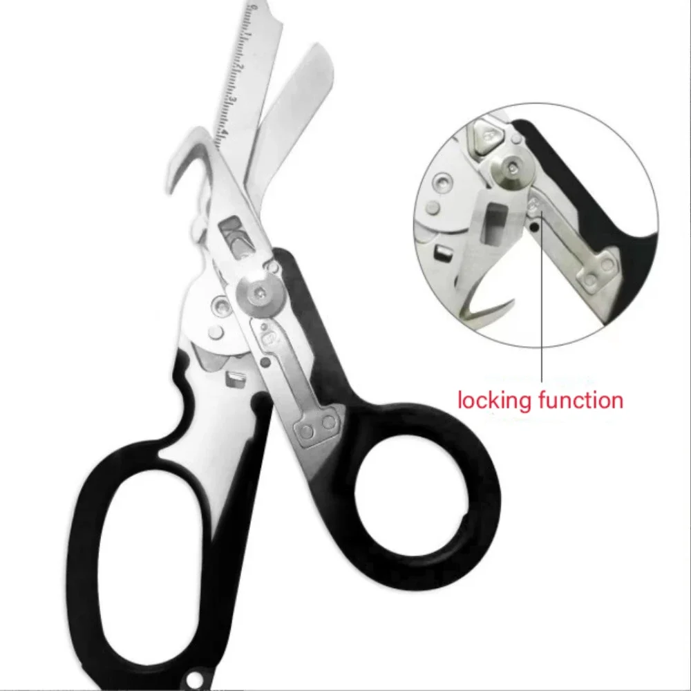 

Folding Multifunctional Tactical Pliers Stainless Steel Telescopic Medical Scissors Outdoor Camping Rescue First Aid Scissors