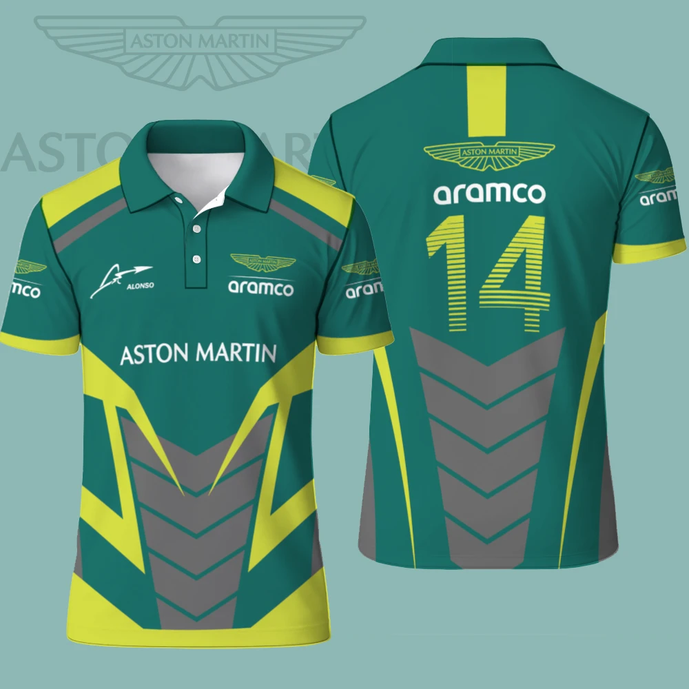 Aston Martin Racing Team Men Polo Shirt Summer Short Sleeve Male Polos T-shirt Fashion outdoor sports breathable Clothing Tops