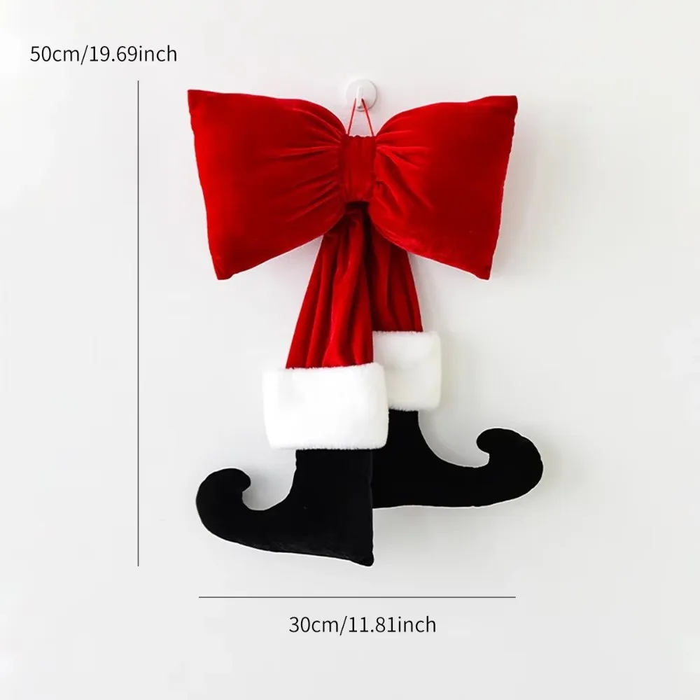 

New Wine Red Wine Red Bowknot Velvet Bowknot Christmas Bow Hanging 3D Xmas Tree Ornament Merry Christmas