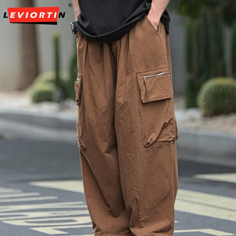 Men's 2025 autumn and winter new collection retro Japanese loose workwear balloon pants wide leg loose versatile pants 8107#