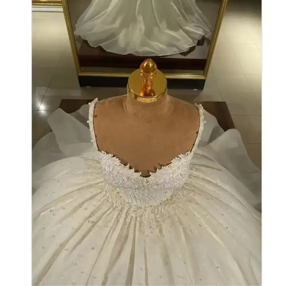 Exquisite Sexy A Line Women's Wedding Dresses Appliques Bride Gowns Spaghetti Straps Princess Customized Vestido De Noivas