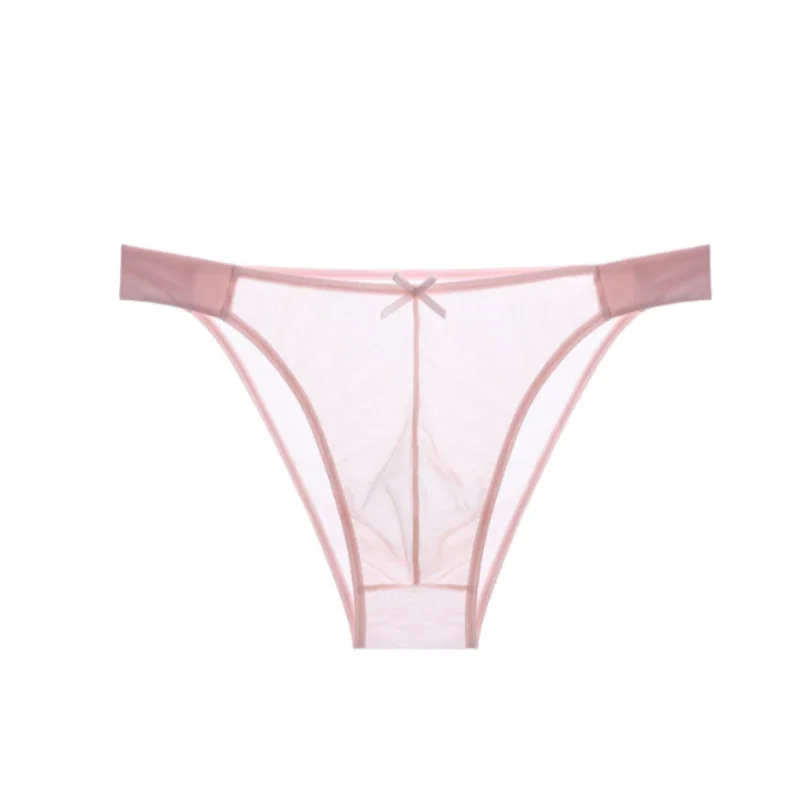 

Men's sexy Japanese transparent single-layer Briefs mesh low waist Breathale Bikini Underpants Live Show Dance Party BF Gifts