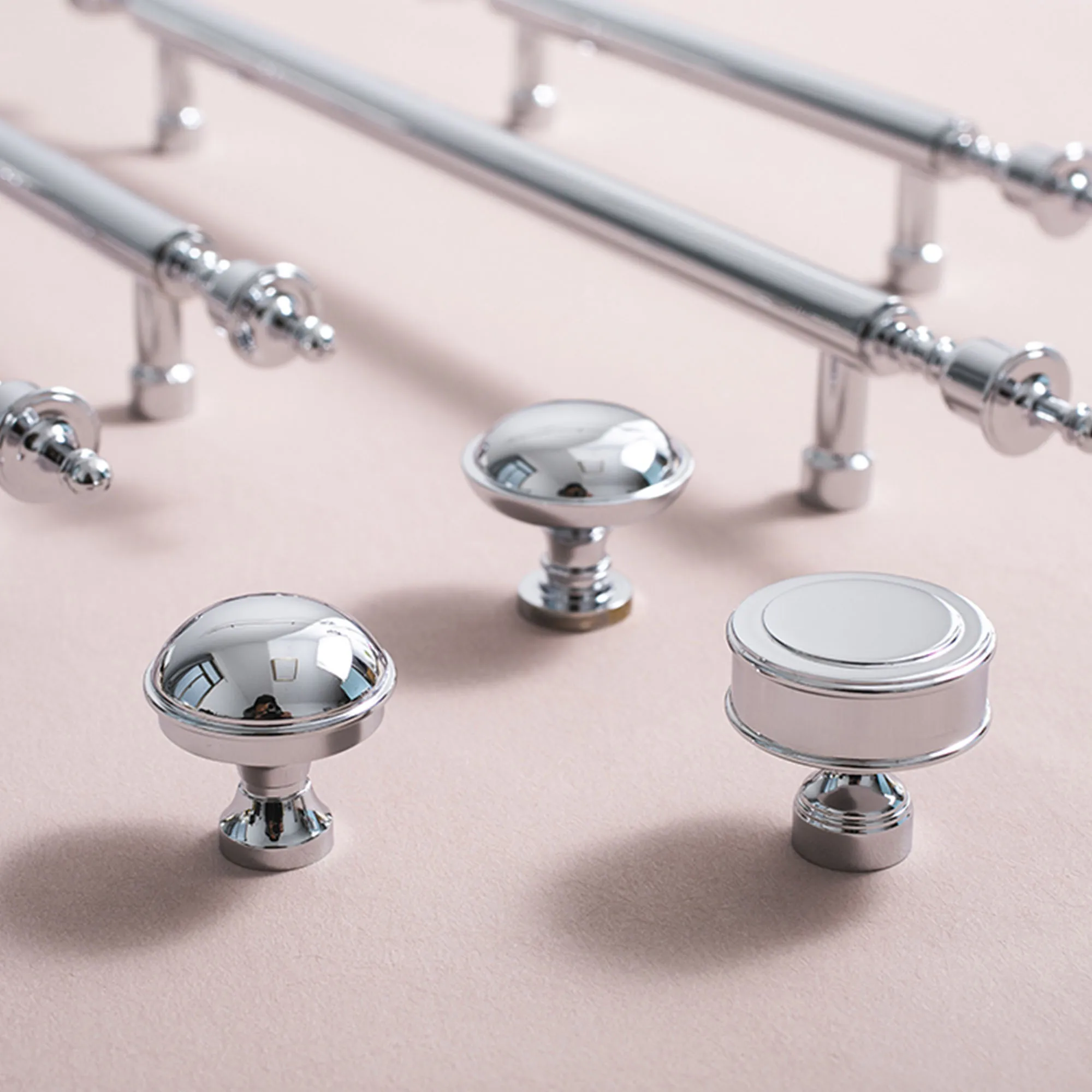 Solid Brass Furniture Handles Bright Silver Gold Kitchen Cabinet Hardware Light Luxury Wardrobe Pulls Cupboard Door Round Knobs