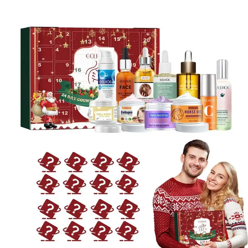 

2024 Creative Makeup Advent Calendar Christmas Makeup Set 24pcs Beauty skin Care Box Gift Set Funny Surprise Makeup Calendar