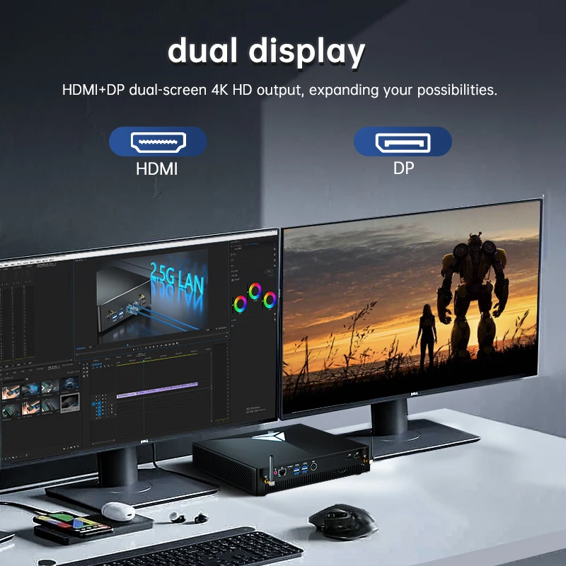 Mini PC MSECORE MV200 con Intel Core i7 E3, GTX1050TI, Windows 10, DDR3L, para juegos y uso en oficina, diseño compacto.