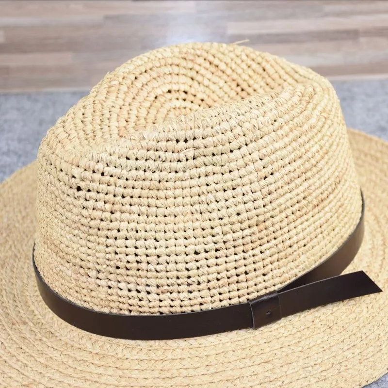 Men Big Size 63cm Raffia Straw Hat Large Headcircumference Summer Sunscreen Sun Hats Outdoor Vacation Sunshade Beach Hat Panama