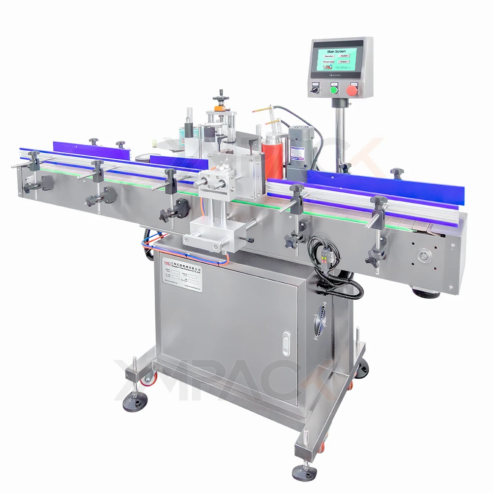 YIMU YM515 Automatic Labeller For Bottle 1/5 Gallon HDPE Plastic Jug Tapered Round Bottle Positioning Labeling Machine