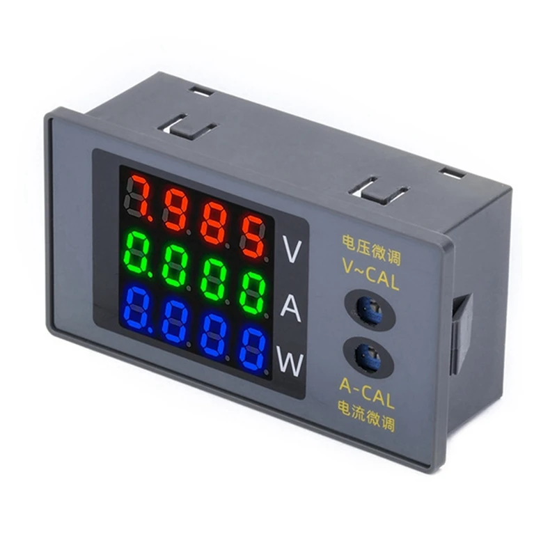 AS94-DC730 Digital Voltmeter Ammeter Wattmeter 4-Digit Voltage Current Meter Power Meter Voltage Tester Detector DC 0-100V