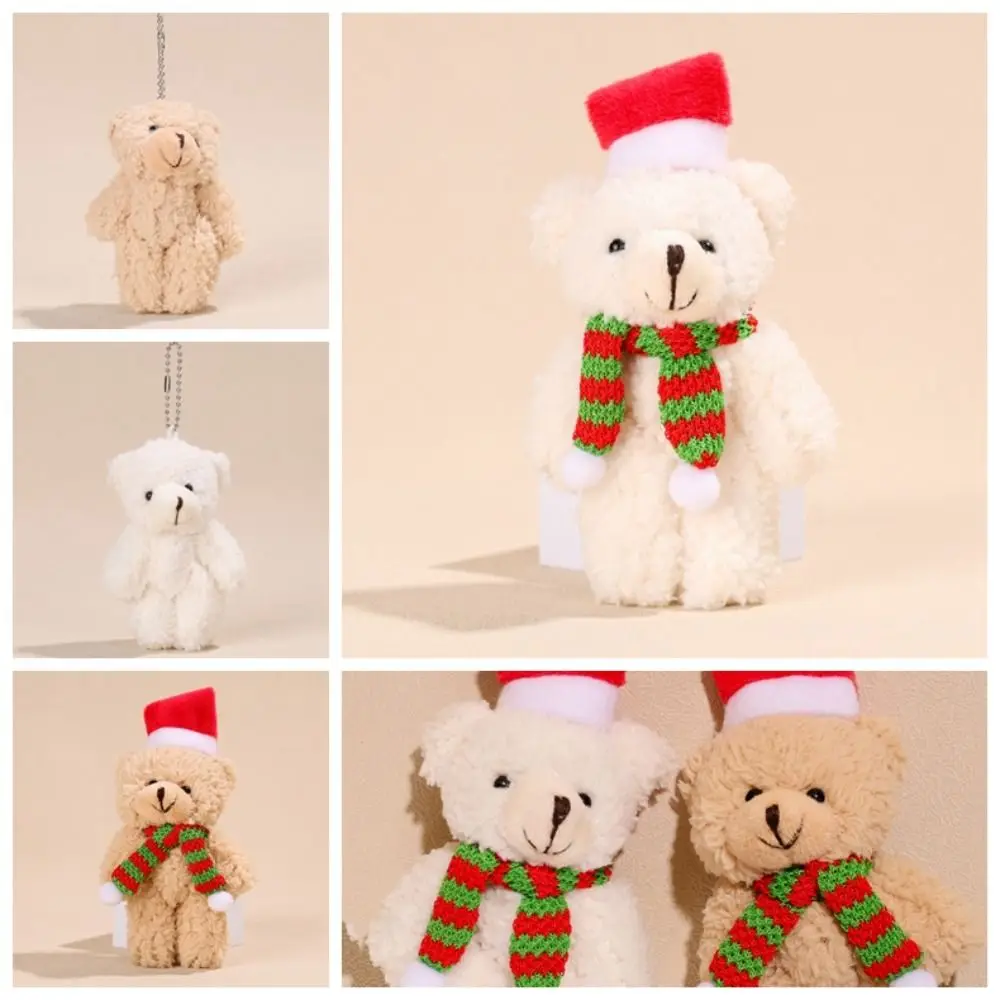 Bear Scarf Flower Christmas Plush Bear Plush PP Cotton Christmas Bear Doll Cute Cartoon Christmas Bear Plush Pendant