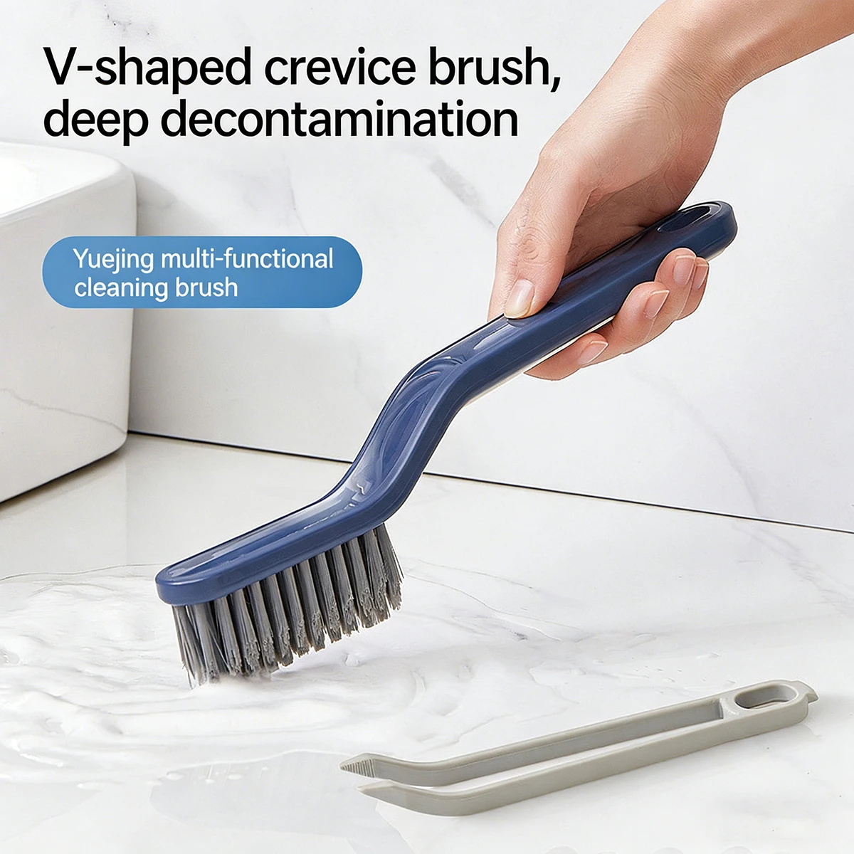 Cleaning Brush New Bathroom Cleaning Brush 2-In-1 Small Clip