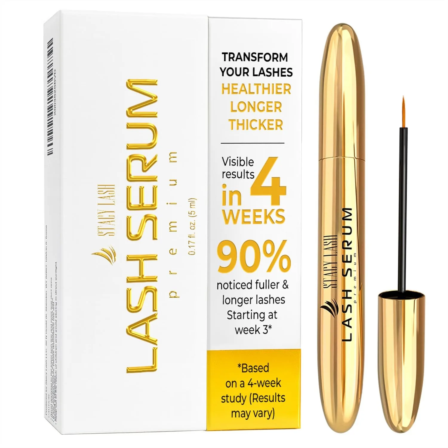 

Lash Growth Serum for Natural Lashes & Brows - Enhances Length & Thickness with Biotin & Peptides, Fast Results in 4 Weeks