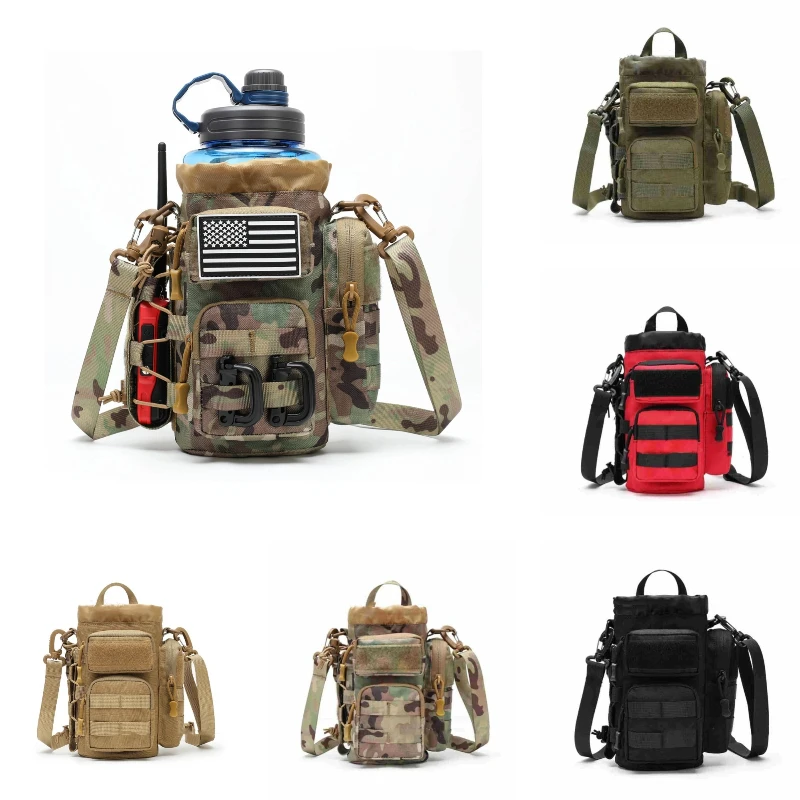 

Molle Tactical Backpack Water Bottle Bag Can Be Worn Across The Body and Is Suitable for Tactical Outdoor Sports Hiking Fishing