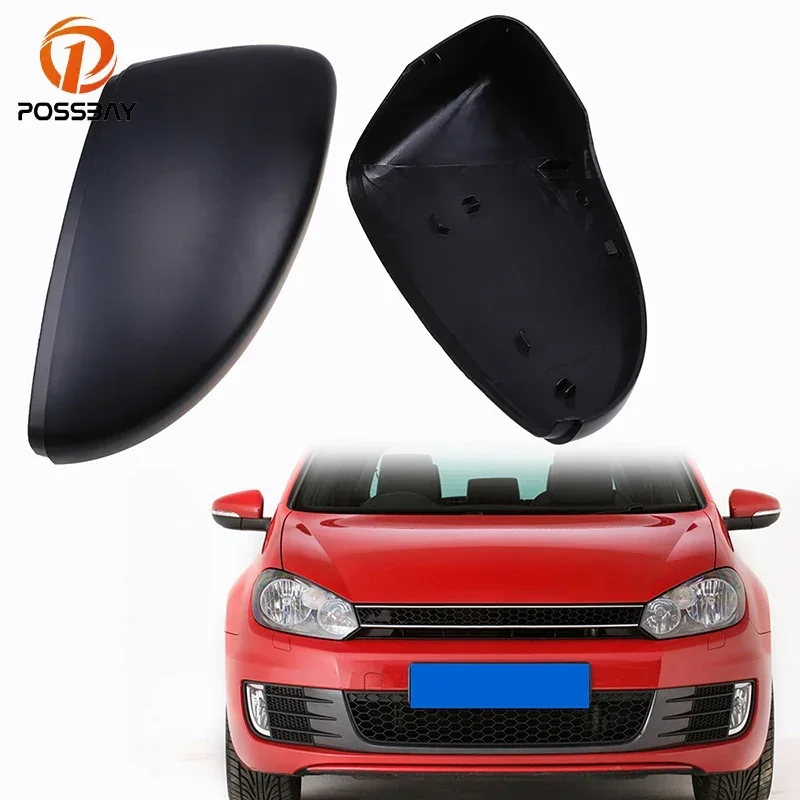 POSSBAY Matte Black Car Front Rear Mirror Protector Part Rearview Mirror Cover Caps Parts For VW Passat 2012 2013 2014 2015 2016