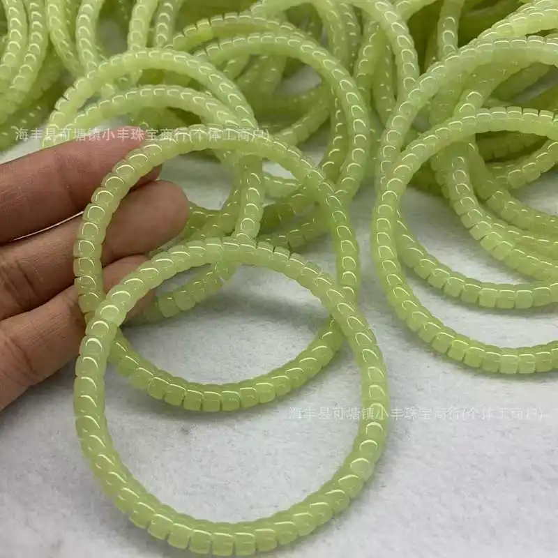 Yellow Material 4X6 Spacer Single-Loop Bracelets, Hetian Jade Abacus Beads,-Shaped Accessories, Loose
