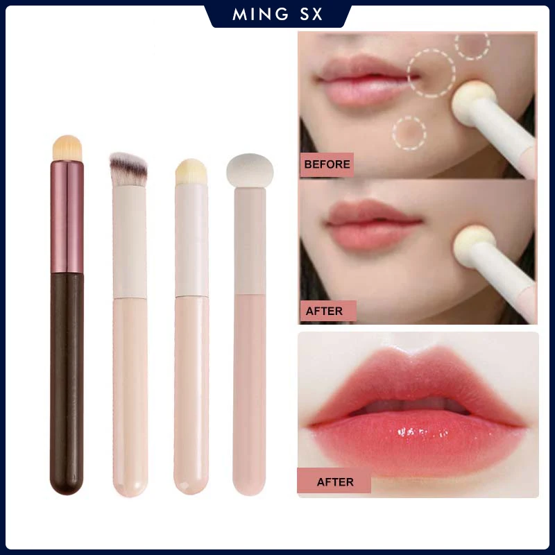 1/4Pcs Soft Mushroom Sponge Head Makeup Brushes Lipstick Lip Makeup Brush Portable Cosmetic Tools Foundation Concealer Brush