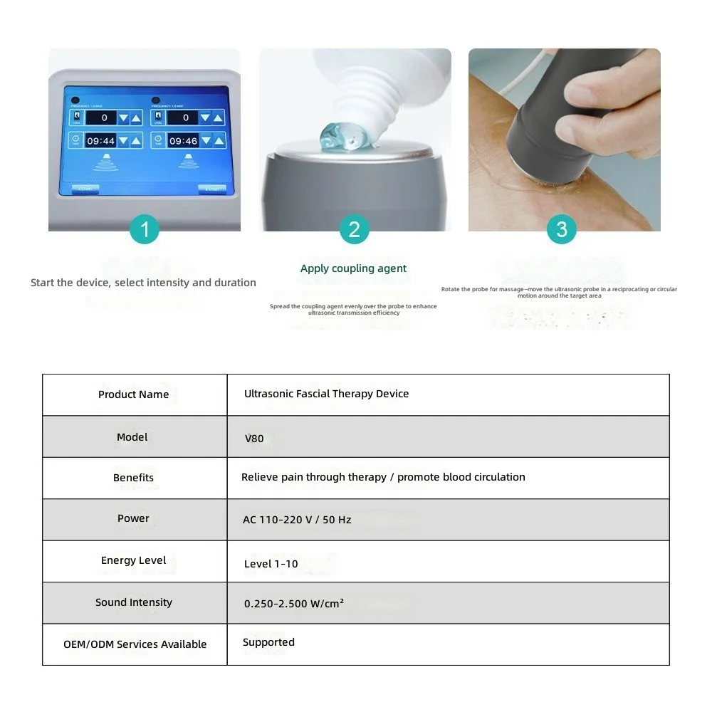 Upgrade Ultrasonic Fascia Massager Therapy Device,Full-Body Relief, Portable EMS TENS Massage Machine, Pain Relief Equipment,