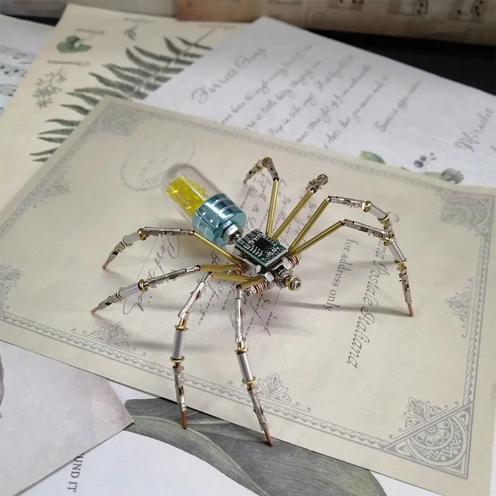 Mechanical Spider 3D Metal Puzzle Kit, DIY Assembly Insect Model Building Kit, Creative Steampunk Desk Decor